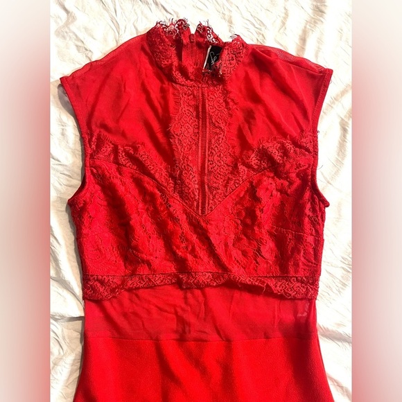 Windsor Elegant Red Lace Dress Size Small - Picture 2 of 13